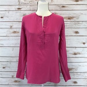 Vince. 100% Silk Long Sleeve Popover